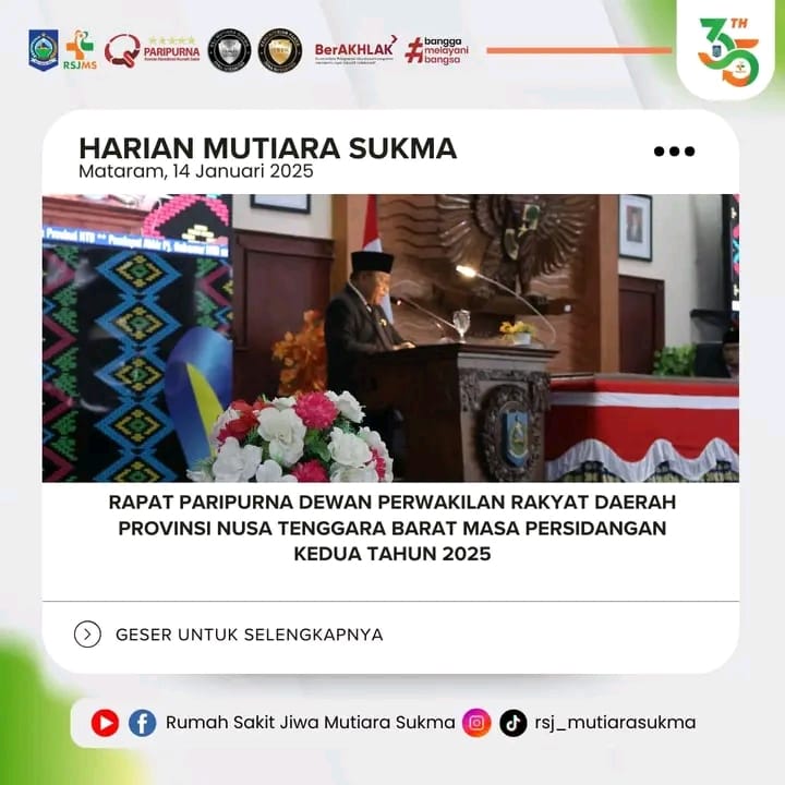 RAPAT PARIPURNA DEWAN PERWAKILAN RAKYAT DAERAH PROVINSI NUSA TENGGARA BARAT MASA PERSIDANGAN KEDUA TAHUN 2025
